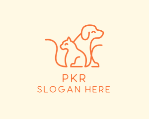 Orange Cat Dog Pet  logo design