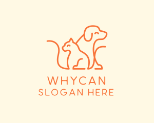 Veterinarian - Orange Cat Dog Pet logo design