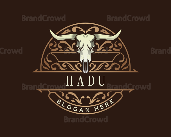 Buffalo Skull Horn Logo
