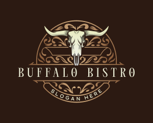 Buffalo Skull Horn logo design