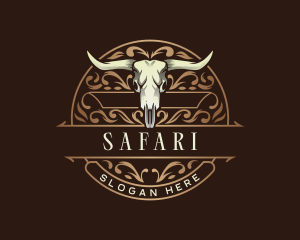 Barn - Buffalo Skull Horn logo design