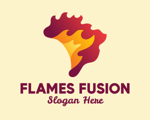 Flames - Brazil Map Fire logo design