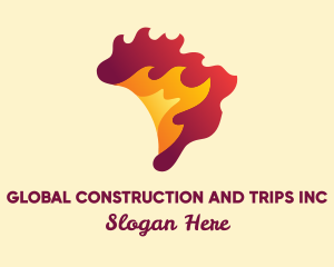 Blaze - Brazil Map Fire logo design