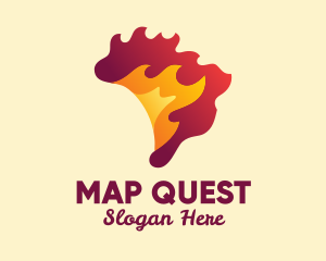 Brazil Map Fire  logo design