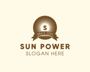 Sun Ribbon Banner logo design