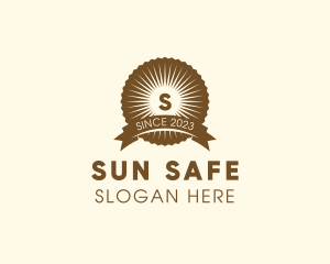 Sun Ribbon Banner logo design