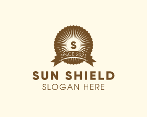 Sun Ribbon Banner logo design