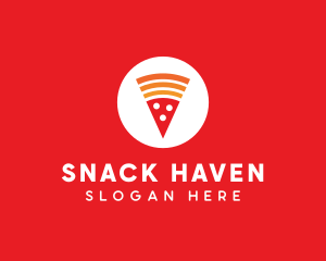 Pepperoni Pizza Slice logo design