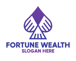 Fortune - Stripe Spade Outline logo design