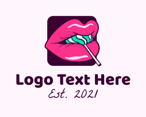Adult - Sexy Lollipop Lips logo design