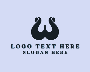Ocean - Trident Wave Ocean Letter W logo design