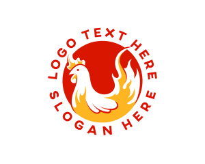 Barbecue - Roasted Flame Chicken logo design