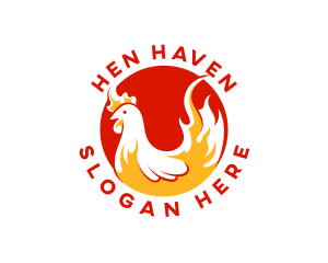 Roasted Flame Chicken logo design