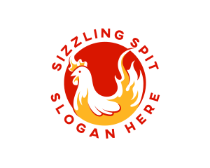 Roast - Roasted Flame Chicken logo design