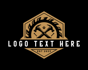 Timber - Hammer Nail Carpentry logo design