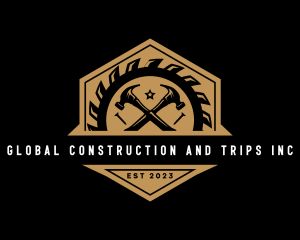 Circular Saw - Hammer Nail Carpentry logo design