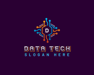 Data - Hexagon Data Circuit logo design