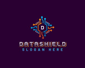 Hexagon Data Circuit logo design