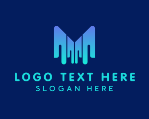 Cleaning - Liquid Letter M logo design