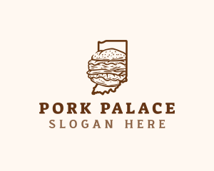 Indiana Pork Loin Sandwich logo design