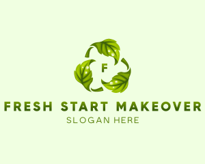 Recycle Reuse Eco Leaf logo design