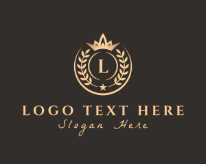 Luxe - Royal Crown Wreath Boutique logo design