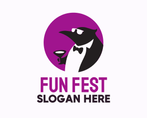 Fest - Tuxedo Penguin Suit logo design