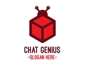 Red Cube Bug logo design