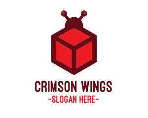 Red Cube Bug logo design