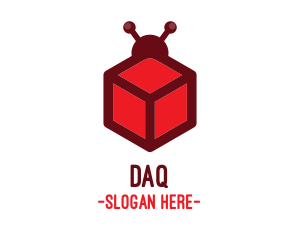 Red - Red Cube Bug logo design