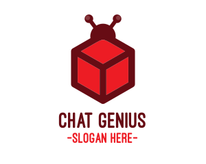 Chatbot - Red Cube Bug logo design