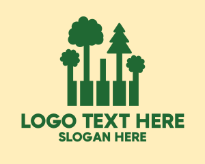Environment - Forest Piano Keys logo design