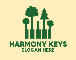 Piano - Forest Piano Keys logo design