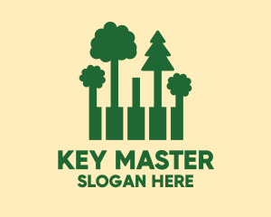 Keys - Forest Piano Keys logo design