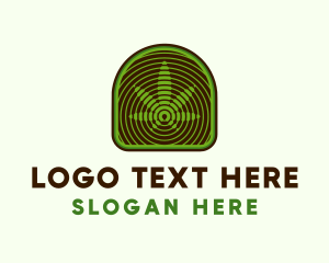 Plant Shop - Herbal Cannabis Leaf logo design