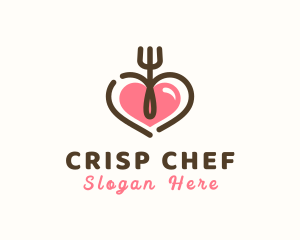 Heart Fork Cutlery logo design