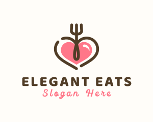 Heart Fork Cutlery logo design