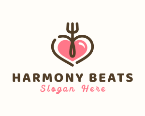 Cookbook - Heart Fork Cutlery logo design