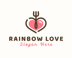 Heart Fork Cutlery logo design