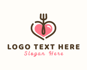 Food Blog - Heart Fork Cutlery logo design