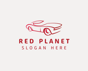 Red Sports Car Vehicle logo design