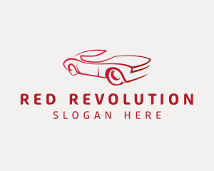 Red Sports Car Vehicle logo design