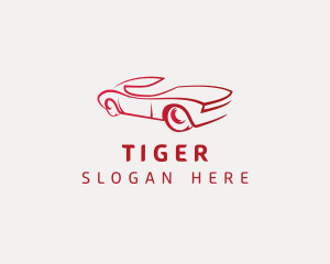 Sports Car - Red Sports Car Vehicle logo design