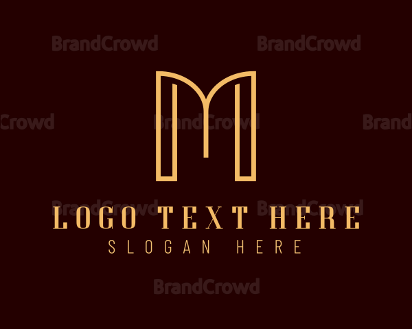 Luxury Art Deco Letter M Logo