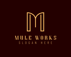 Luxury Art Deco Letter M logo design