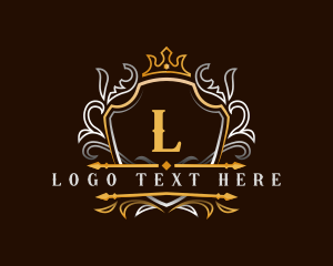 Elegant - Royal Crown Shield logo design