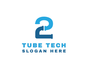 Tube - Pipe Plumbing Number 2 logo design