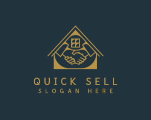 Sell - Golden House Handshake logo design