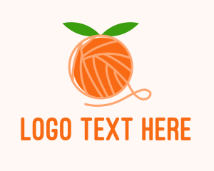 Knitting - Orange Yarn Ball logo design