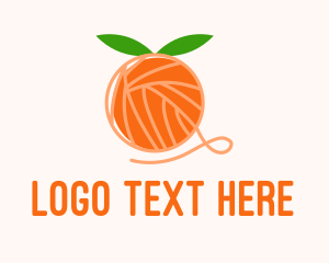 Skein - Orange Yarn Ball logo design